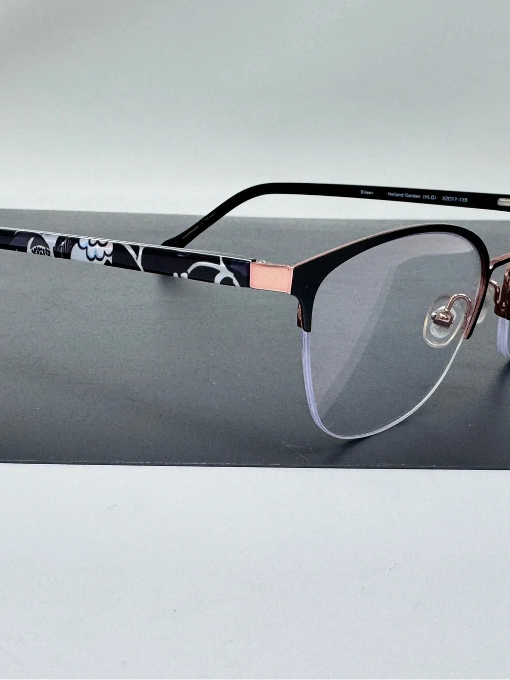 Vera Bradley Eyeglasses Frames Eileen Holland Garden HLG Black rose Gold 52-17